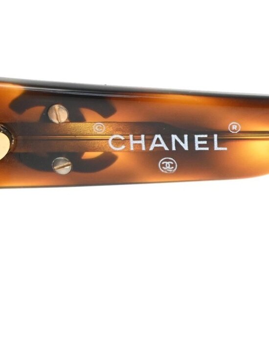 CHANEL CC Logo Sunglasses Eye Wear Plastic Brown GHW Italy 0006 09RL981 main image 14